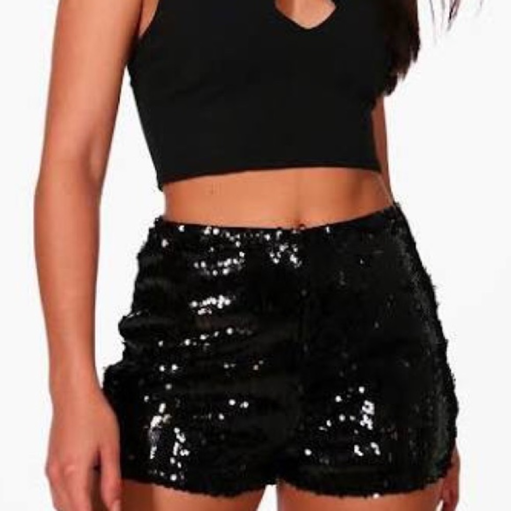 Black Sequin Shorts